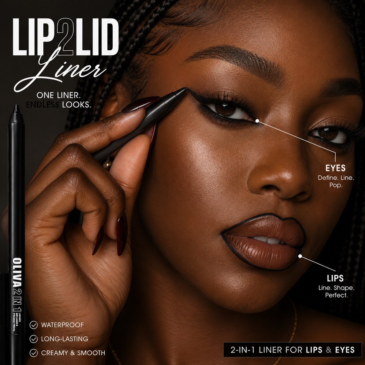 JET BLACK WATERPROOF LINER